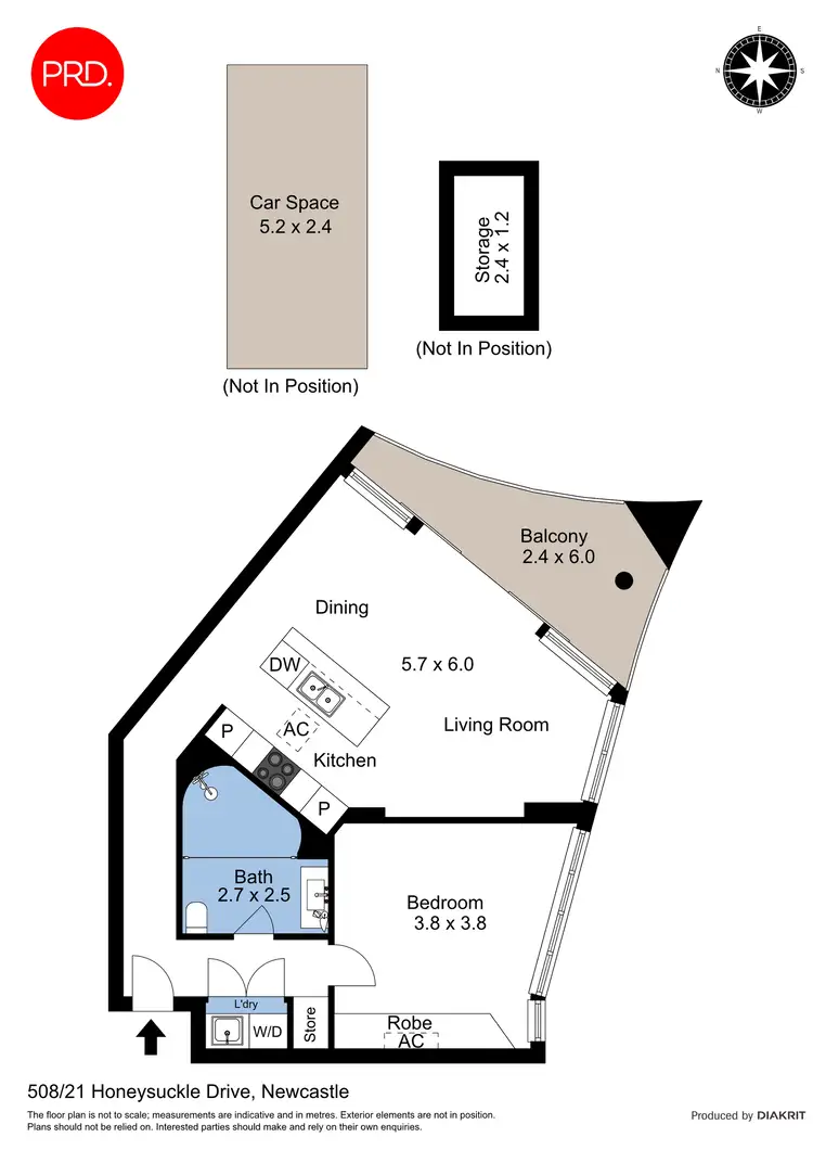 Floorplan of Homely apartment listing, 508/21 Honeysuckle Drive, Newcastle NSW 2300