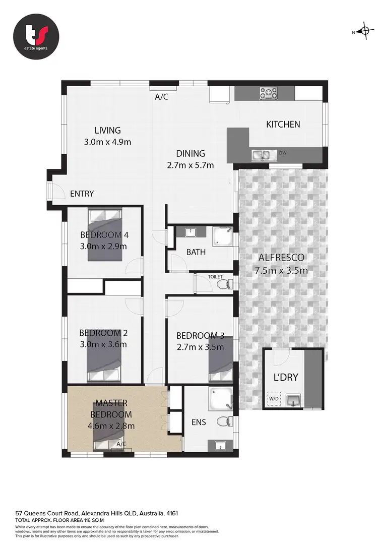 Floorplan of Homely house listing, 57 Queens Court Road, Alexandra Hills QLD 4161