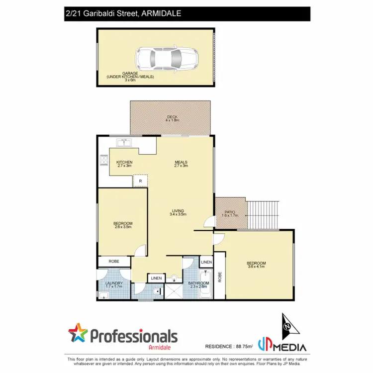 Floorplan of Homely unit listing, 2/21 Garibaldi Street, Armidale NSW 2350