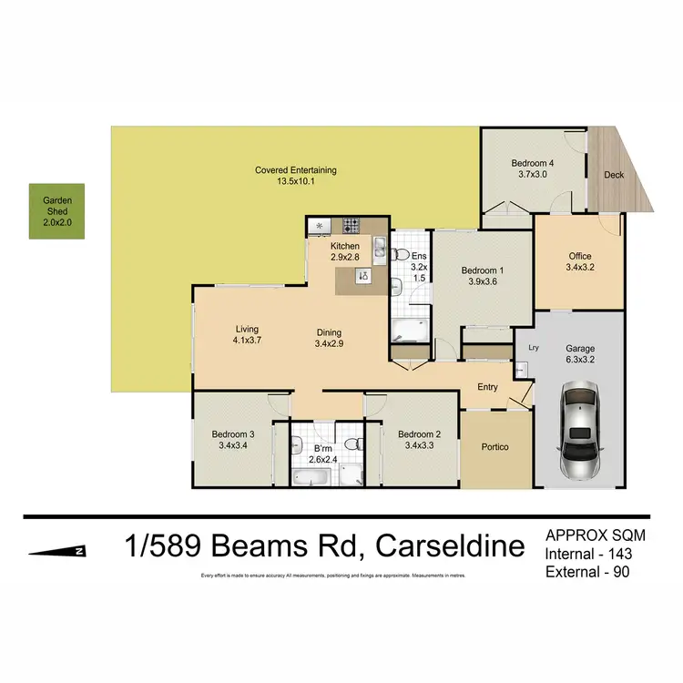 Floorplan of Homely villa listing, 1/589 Beams Road, Carseldine QLD 4034