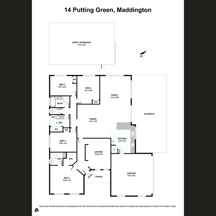 Floorplan of Homely house listing, 14 Putting Green, Maddington WA 6109