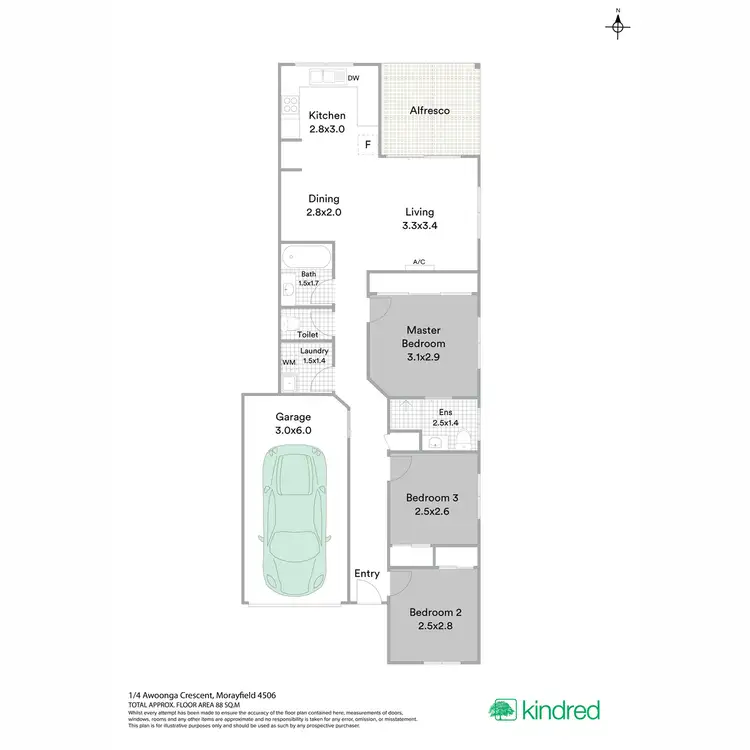 Floorplan of Homely semi-detached listing, 4 Awoonga Crescent, Morayfield QLD 4506