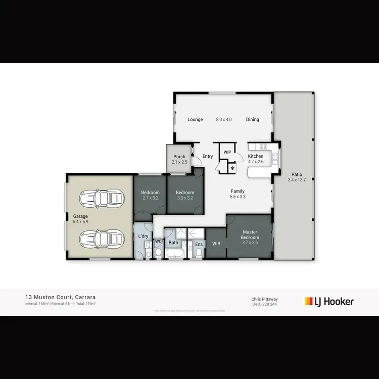 Floorplan of Homely house listing, 13 Muston Court, Carrara QLD 4211