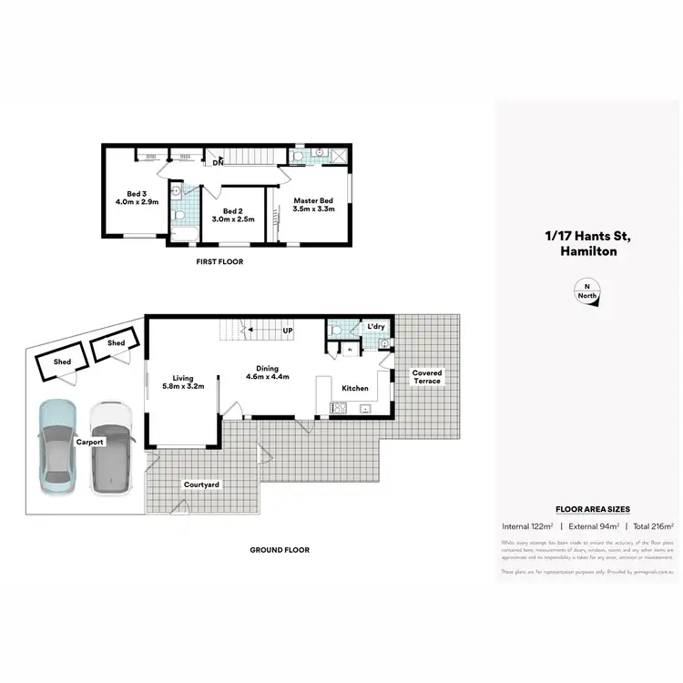 Floorplan of Homely townhouse listing, 1/17 Hants Street, Hamilton QLD 4007