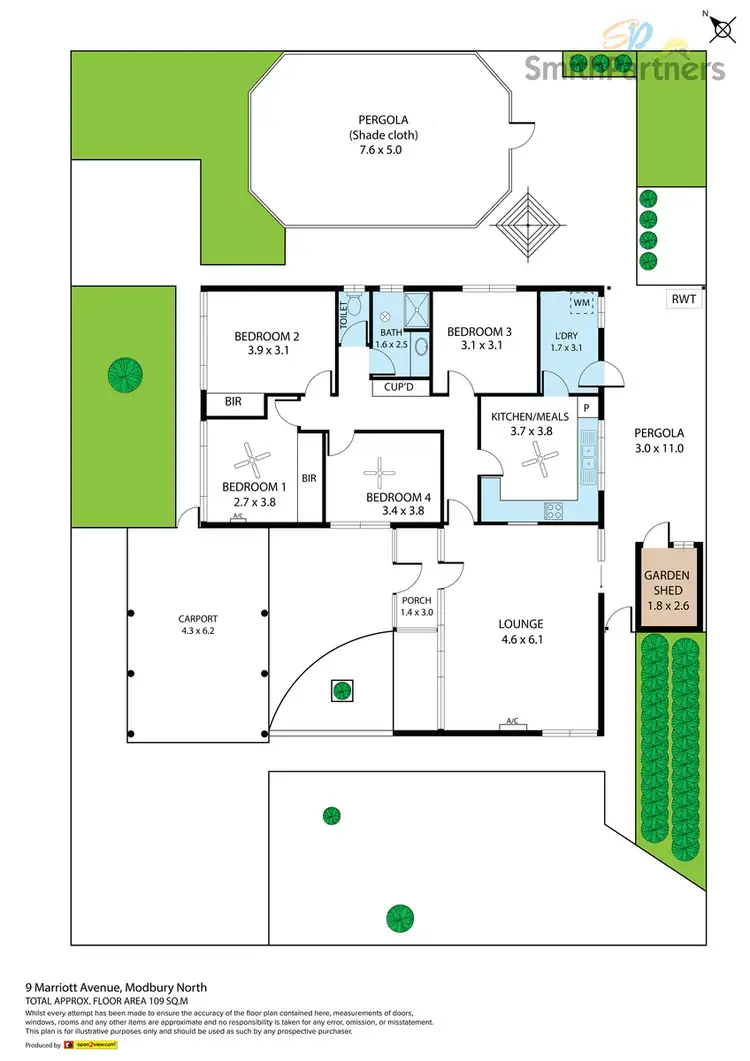 Floorplan of Homely house listing, 9 Marriott Avenue, Modbury North SA 5092