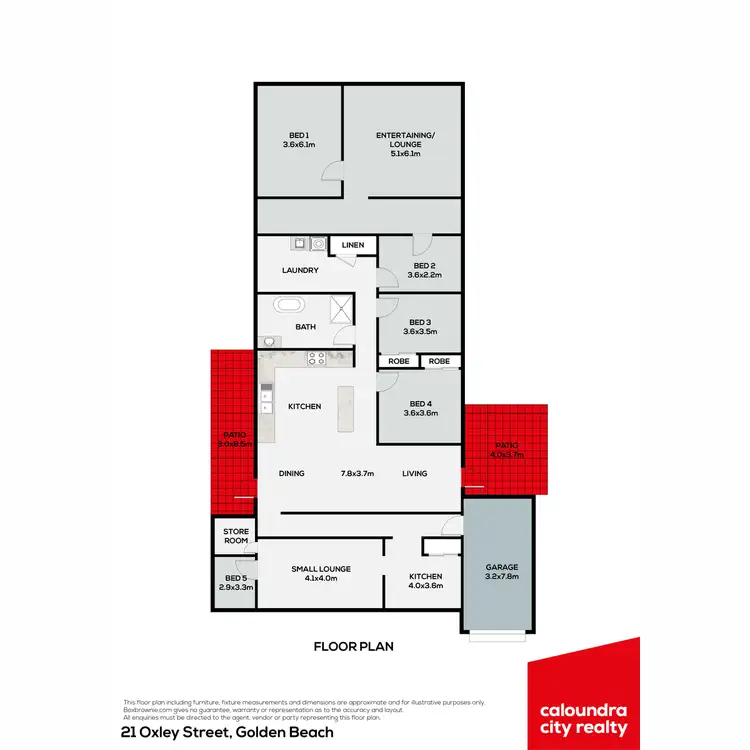 Floorplan of Homely house listing, 21 Oxley Street, Golden Beach QLD 4551