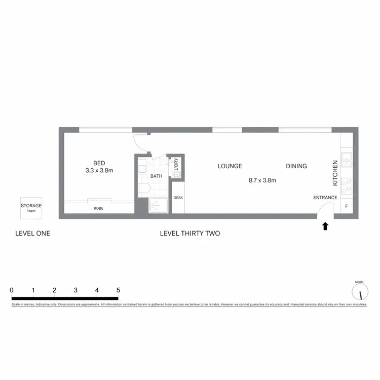 Floorplan of Homely apartment listing, 3321/65 Tumbalong Boulevard, Sydney NSW 2000
