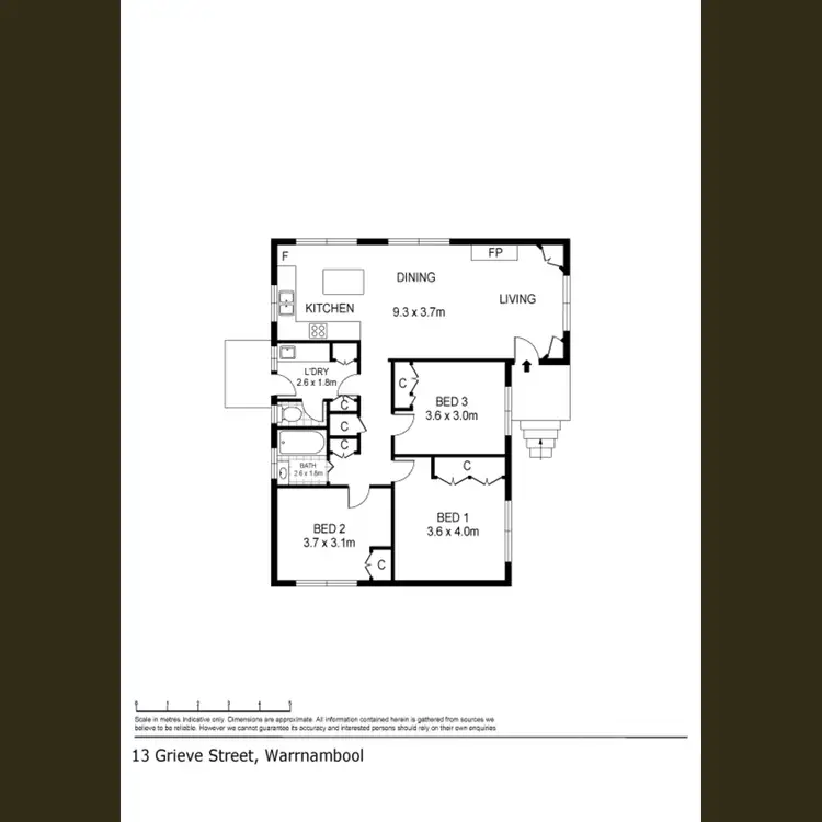 Floorplan of Homely house listing, 13 Grieve Street, Warrnambool VIC 3280