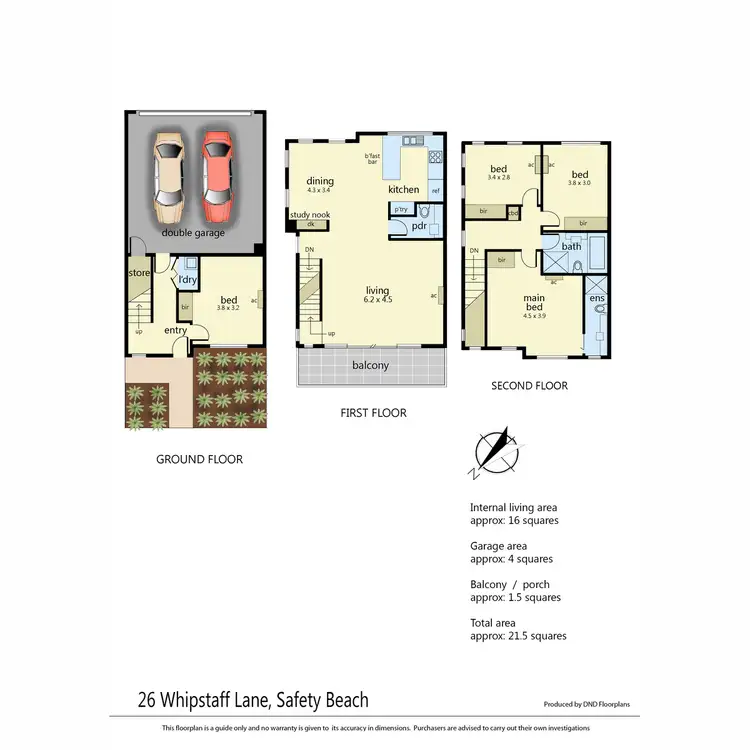 Floorplan of Homely townhouse listing, 26 Whipstaff Lane, Safety Beach VIC 3936