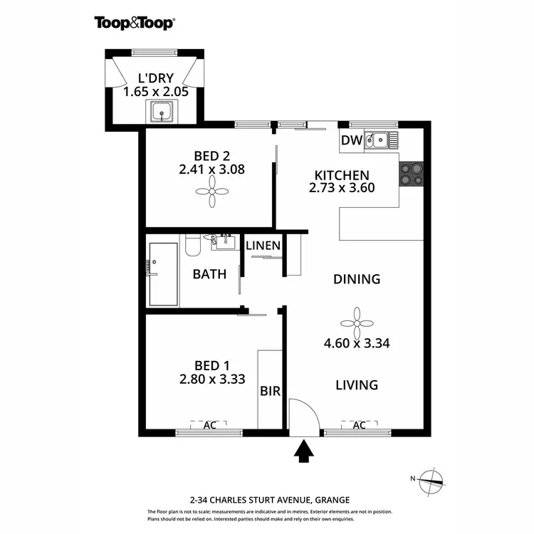Floorplan of Homely unit listing, 2/34 Charles Sturt Avenue, Grange SA 5022