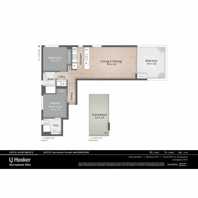 Floorplan of Homely apartment listing, 301/32 Gonzales Street, Macgregor QLD 4109