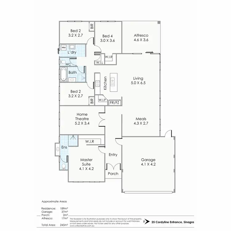 Floorplan of Homely house listing, 25 Cordyline Entrance, Sinagra WA 6065