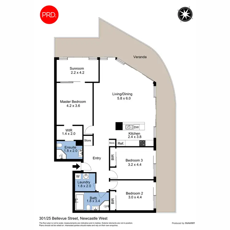 Floorplan of Homely apartment listing, 301/25 Bellevue Street, Newcastle West NSW 2302