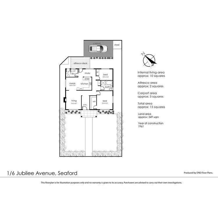 Floorplan of Homely unit listing, 1/6 Jubilee Avenue, Seaford VIC 3198