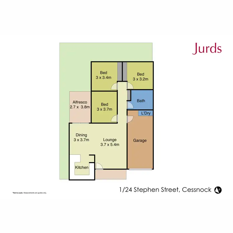 Floorplan of Homely unit listing, 1/24 Stephen Street, Cessnock NSW 2325