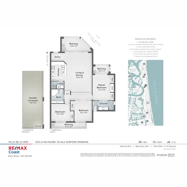 Floorplan of Homely apartment listing, 12/4-6 Northcliffe Terrace, Surfers Paradise QLD 4217