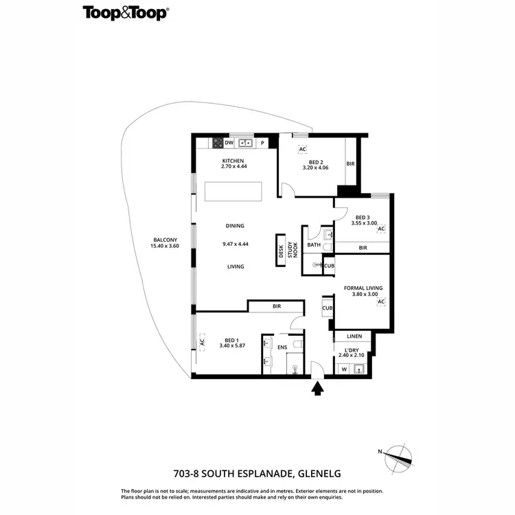 Floorplan of Homely apartment listing, 703/8 South Esplanade, Glenelg SA 5045