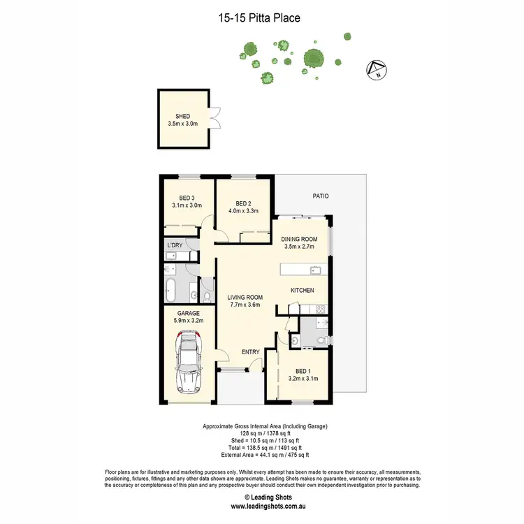 Floorplan of Homely villa listing, 15/15 Pitta Place, Carseldine QLD 4034