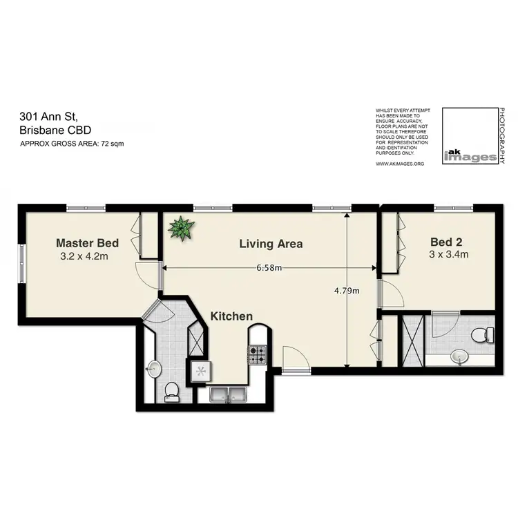 Floorplan of Homely apartment listing, 307/301 Ann Street, Brisbane City QLD 4000
