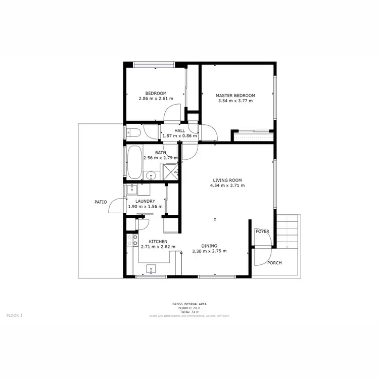 Floorplan of Homely unit listing, 1/24 Harlow Road, Lutana TAS 7009