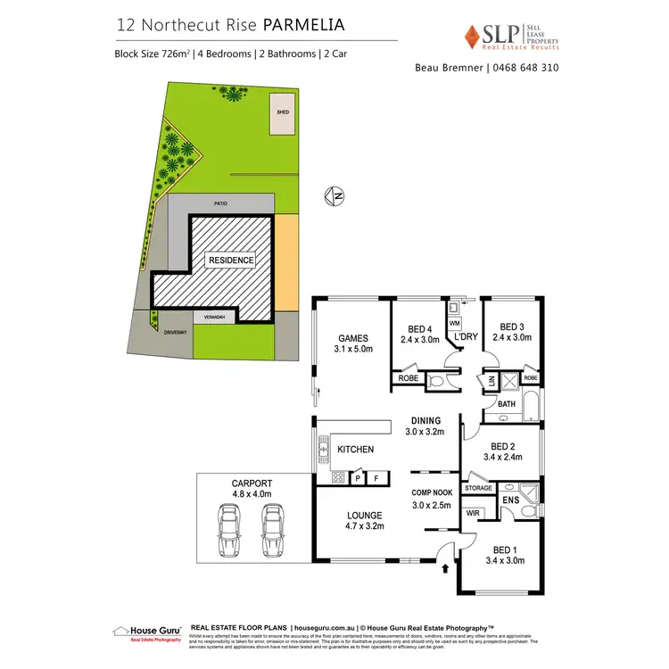 Floorplan of Homely house listing, 12 Northecut Rise, Parmelia WA 6167