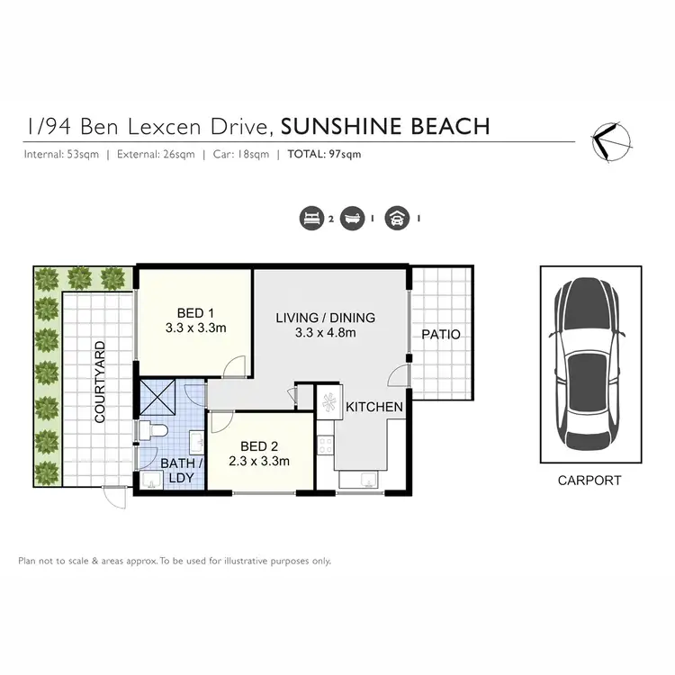 Floorplan of Homely apartment listing, 1/94 Ben Lexcen Drive, Sunshine Beach QLD 4567