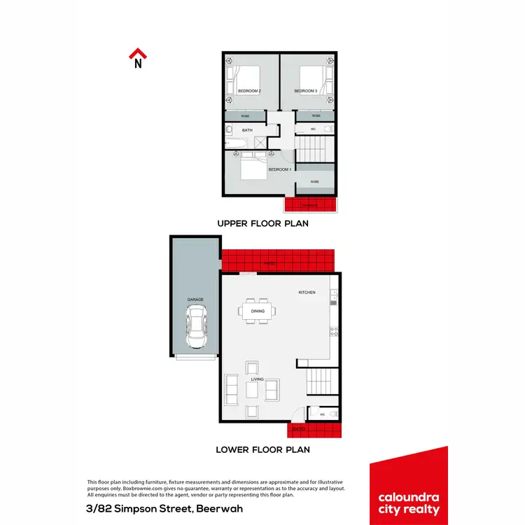 Floorplan of Homely townhouse listing, 3/82 Simpson Street, Beerwah QLD 4519