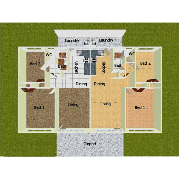 Floorplan of Homely semi-detached listing, Unit 1 & 2 /42 Cambridge Street, Gulliver QLD 4812