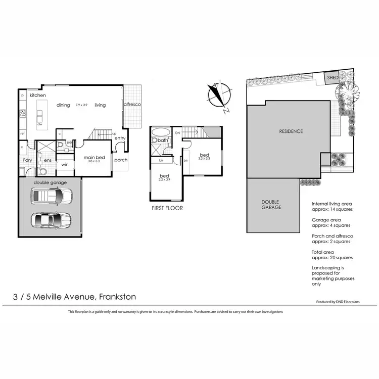 Floorplan of Homely townhouse listing, 3/5 Melville Avenue, Frankston VIC 3199