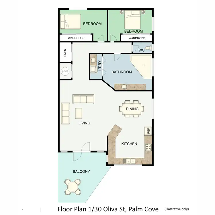 Floorplan of Homely apartment listing, 1/30 Oliva Street, Palm Cove QLD 4879