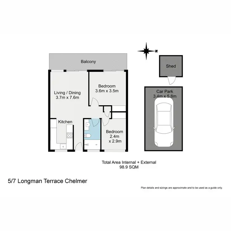Floorplan of Homely unit listing, 5/7 Longman Terrace, Chelmer QLD 4068