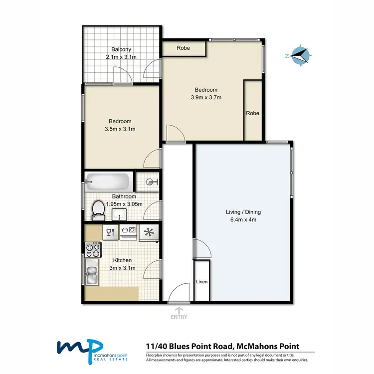 Floorplan of Homely apartment listing, 11/30-40 Blues Point Road, Mcmahons Point NSW 2060