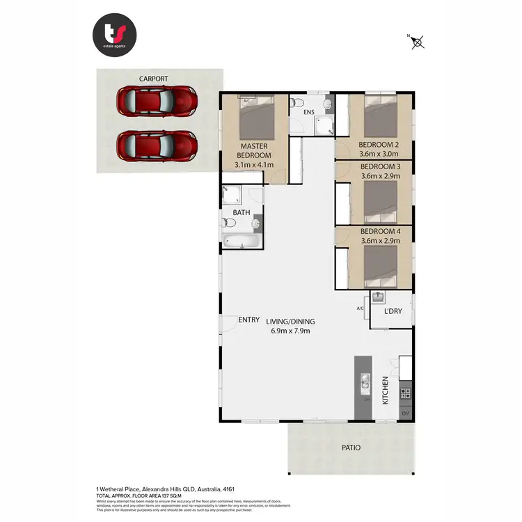 Floorplan of Homely house listing, 1 Wetheral Place, Alexandra Hills QLD 4161