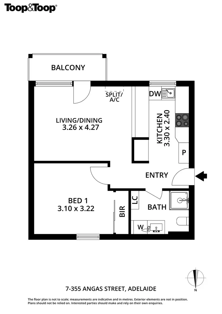 Floorplan of Homely apartment listing, 7/355 Angas Street, Adelaide SA 5000