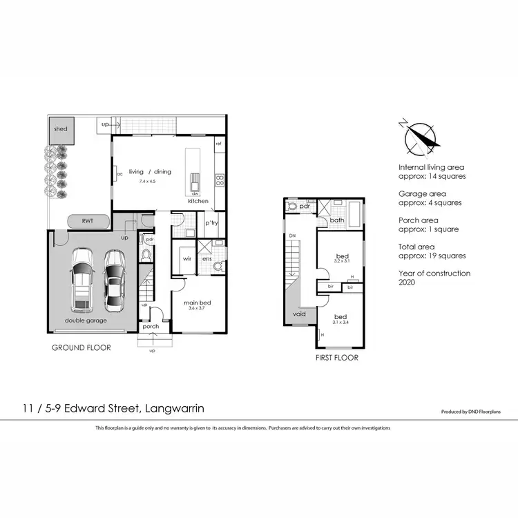 Floorplan of Homely townhouse listing, 11/5-9 Edward Street, Langwarrin VIC 3910