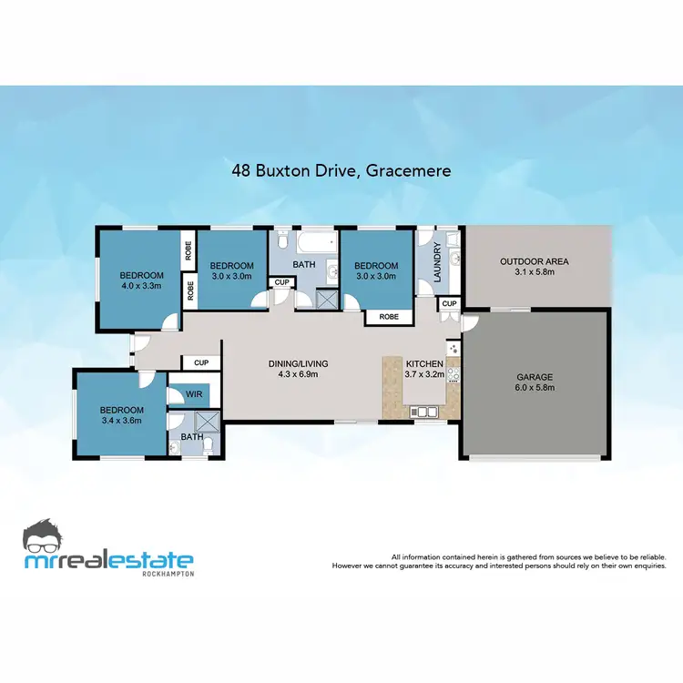 Floorplan of Homely house listing, 48 Buxton Drive, Gracemere QLD 4702