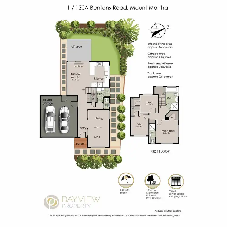 Floorplan of Homely townhouse listing, 1/130a Bentons Road, Mount Martha VIC 3934