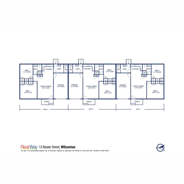 Floorplan of Homely unit listing, 2/13 Router Street, Wilsonton QLD 4350
