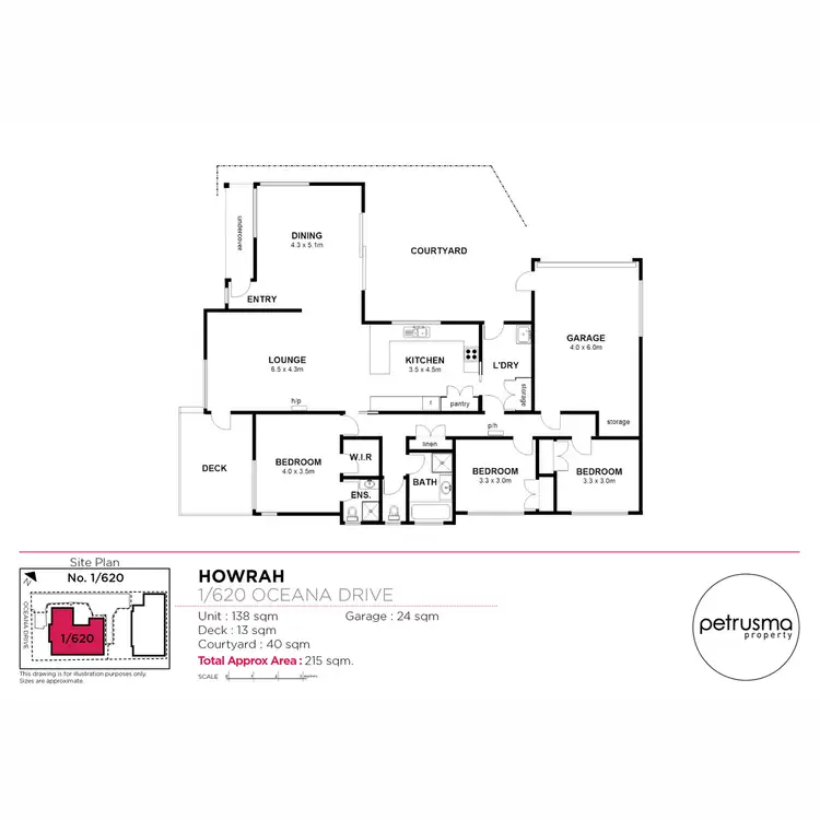 Floorplan of Homely villa listing, 1/620 Oceana Drive, Howrah TAS 7018