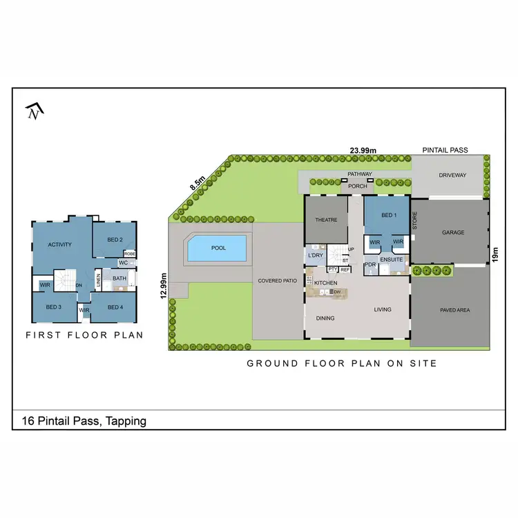Floorplan of Homely house listing, 16 Pintail Pass, Tapping WA 6065