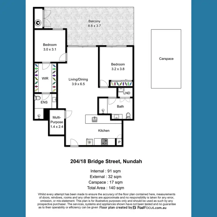 Floorplan of Homely unit listing, 204/18 Bridge Street, Nundah QLD 4012