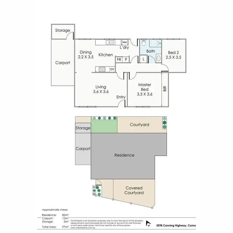 Floorplan of Homely villa listing, B/359 Canning Highway, Como WA 6152