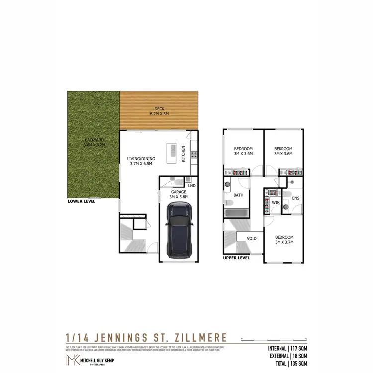 Floorplan of Homely townhouse listing, 1/14 Jennings Street, Zillmere QLD 4034
