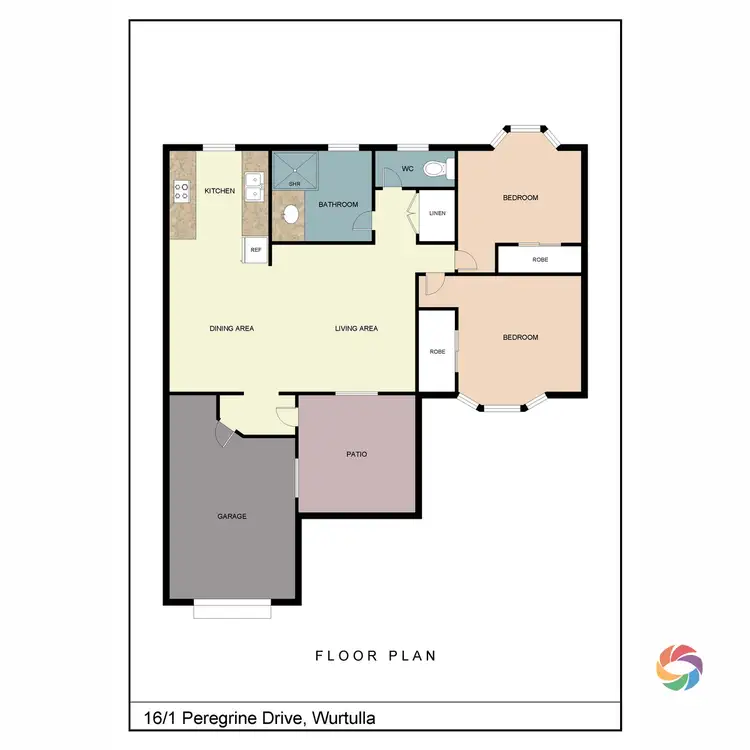 Floorplan of Homely villa listing, 16/1 Peregrine Drive, Wurtulla QLD 4575