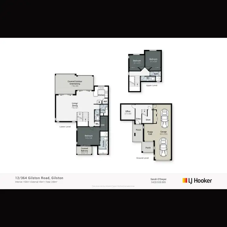 Floorplan of Homely townhouse listing, 12/364 Gilston Road, Gilston QLD 4211