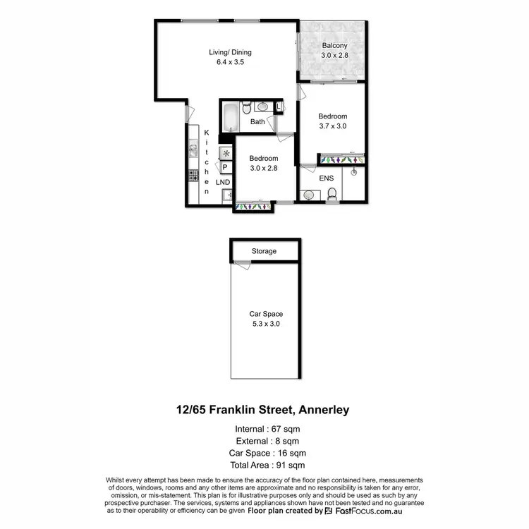 Floorplan of Homely apartment listing, 12/65 Franklin Street, Annerley QLD 4103