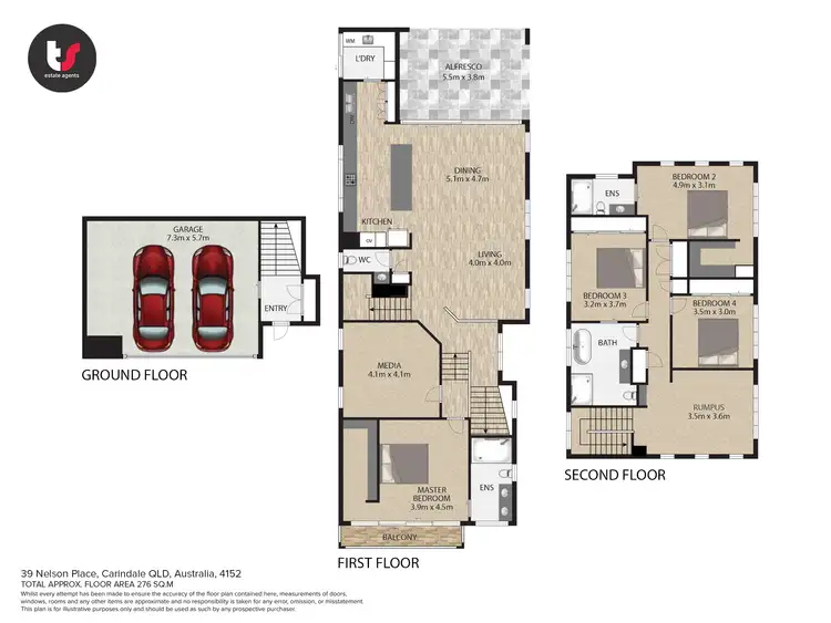 Floorplan of Homely house listing, 39 Nelson Place, Carindale QLD 4152