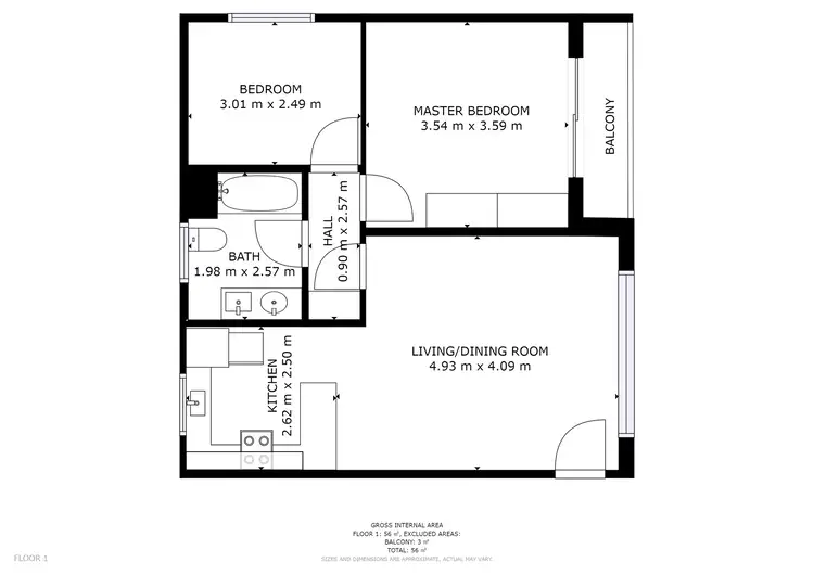 Floorplan of Homely unit listing, 3/60 Main Road, Claremont TAS 7011