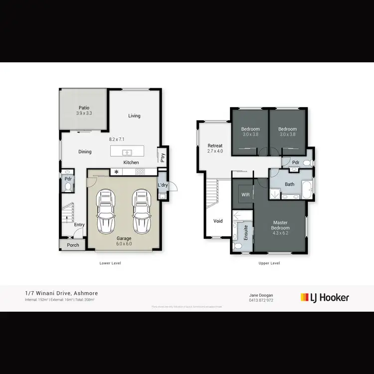 Floorplan of Homely semi-detached listing, 1/7 Winani Drive, Ashmore QLD 4214