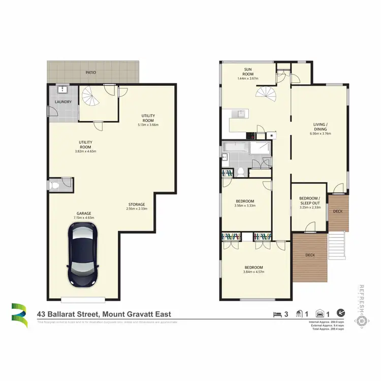Floorplan of Homely house listing, 43 Ballarat Street, Mount Gravatt East QLD 4122